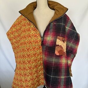 Urban Outfitters Nylon Quilted Poncho Patchwork